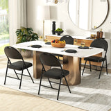 2/4 Pack Folding Chairs Padded Party Chairs with Metal Frame-Black-4 pieces