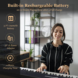 88-Key Folding Electric Piano Keyboard with Full-Size Lighted Key-Black