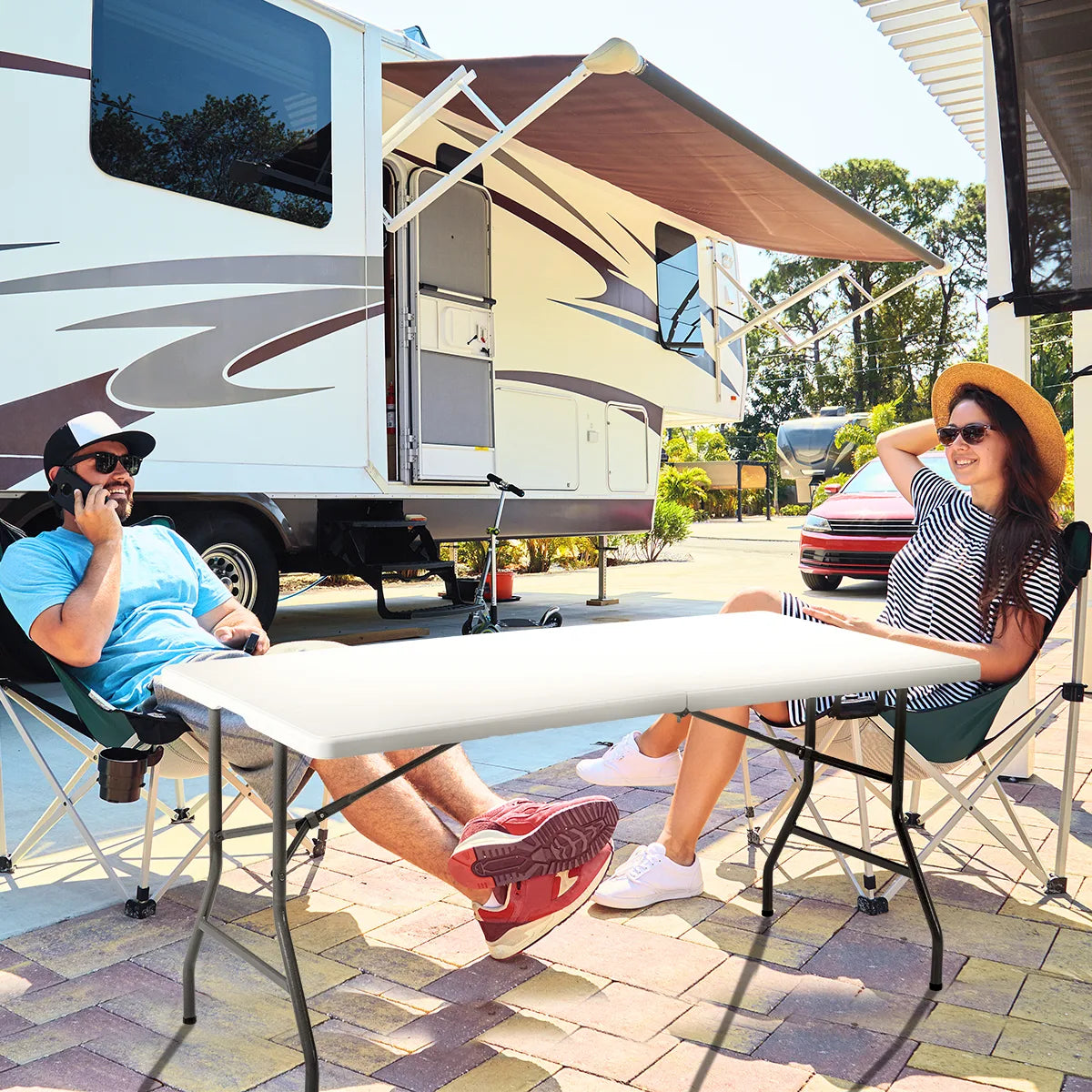 Folding tourist catering garden table