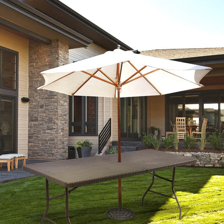6 Feet Portable Folding Rattan Table