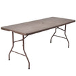 6 Feet Portable Folding Rattan Table