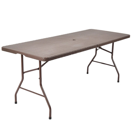 6 Feet Portable Folding Rattan Table