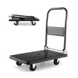 Folding Push Cart Dolly with Swivel Wheels and Non-Slip Loading Area-28 x 19 inches