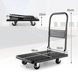 Folding Push Cart Dolly with Swivel Wheels and Non-Slip Loading Area-28 x 19 inches