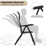 Patio Rattan Folding Chair with Armrest