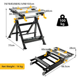 Folding Work Table with Tiltable Platform and 7-level Adjustable Height-Black