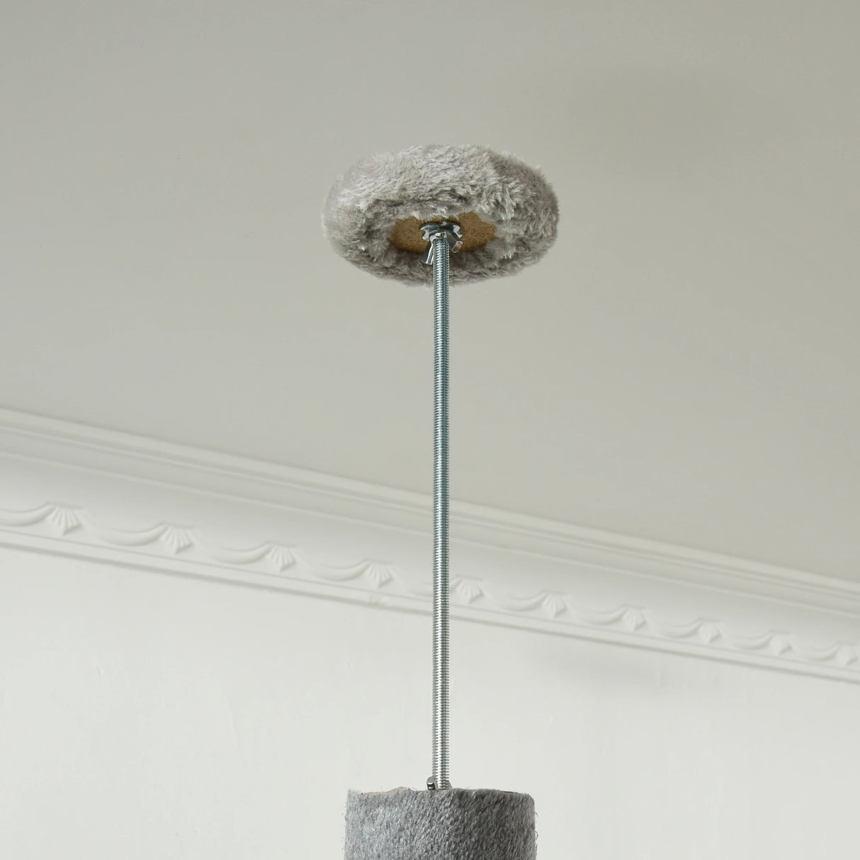 PawHut Floor to Ceiling Cat Tree for Indoor Cats, Kitten Tower, Condo, Multi-Layer Activity Center, Indoor Pet Play House with Solid Scratching Post Hanging Balls, Light Grey