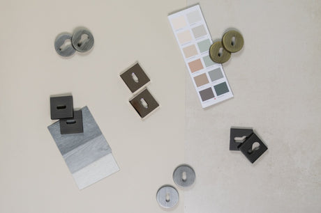 Forme Euro Escutcheons on Minimal Square Rose - Urban Bronze - Pair