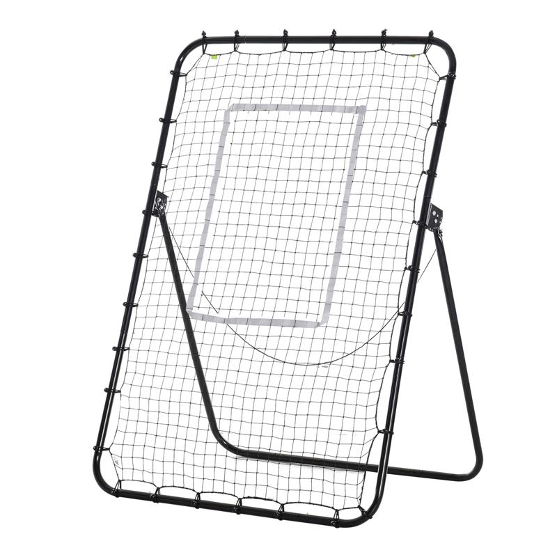 HOMCOM Foldable Football Rebounder Net, with Adjustable Angles - Black