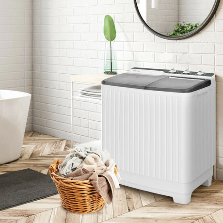 Semi-Automatic Washing Machine with 3 Modes for Apartment-Grey
