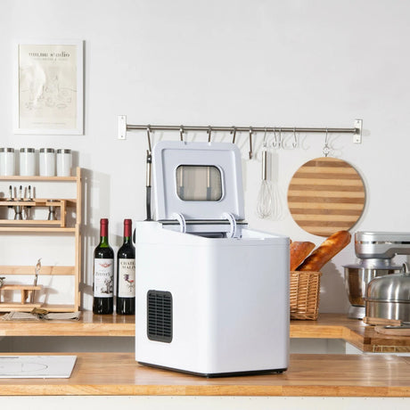 15KG/24H Countertop Ice Making Machine with Auto Clean-White