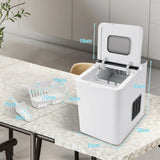 15KG/24H Countertop Ice Making Machine with Auto Clean-White