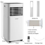 7000 BTU Portable Air Conditioner with 2 Wind Speeds and Timer-Black