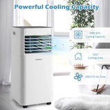 7000 BTU Portable Air Conditioner with 2 Wind Speeds and Timer-Black