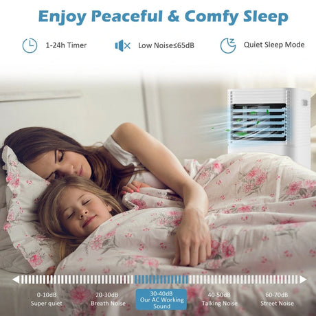 7000 BTU Portable Air Conditioner with 2 Wind Speeds and Timer-Black