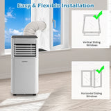 7000 BTU Portable Air Conditioner with 2 Wind Speeds and Timer-Black