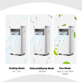 9000BTU Portable Air Conditioner with Remote Control and 24H Timer