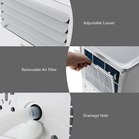 9000BTU Portable Air Conditioner with Remote Control and 24H Timer