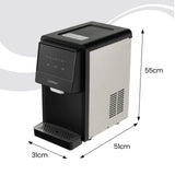 Self Dispensing Countertop Nugget Ice Maker with LED Blue Light-Silver