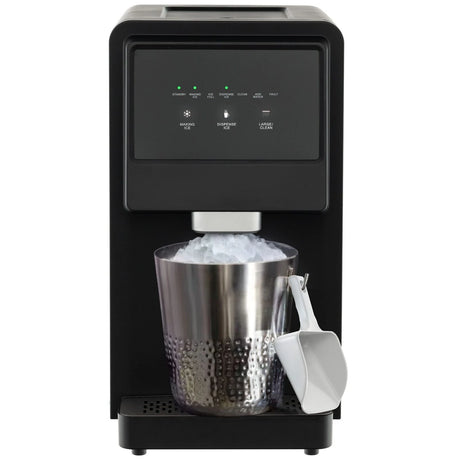 Self Dispensing Countertop Nugget Ice Maker with LED Blue Light-Silver
