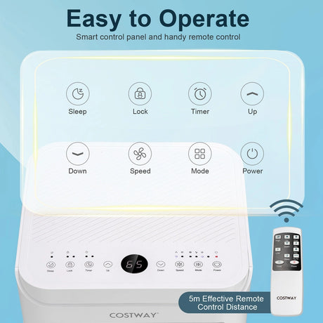 7000/9000 BTU 3-in-1 Portable Air Conditioner with Remote Control and 24H Timer-9000 BTU