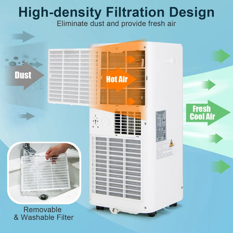 7000/9000 BTU 3-in-1 Portable Air Conditioner with Remote Control and 24H Timer-9000 BTU