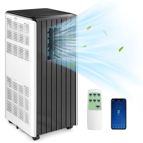 3-in-1 9000 BTU Portable Air Conditioner with App Control-Black