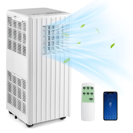 3-in-1 9000 BTU Portable Air Conditioner with App Control-White