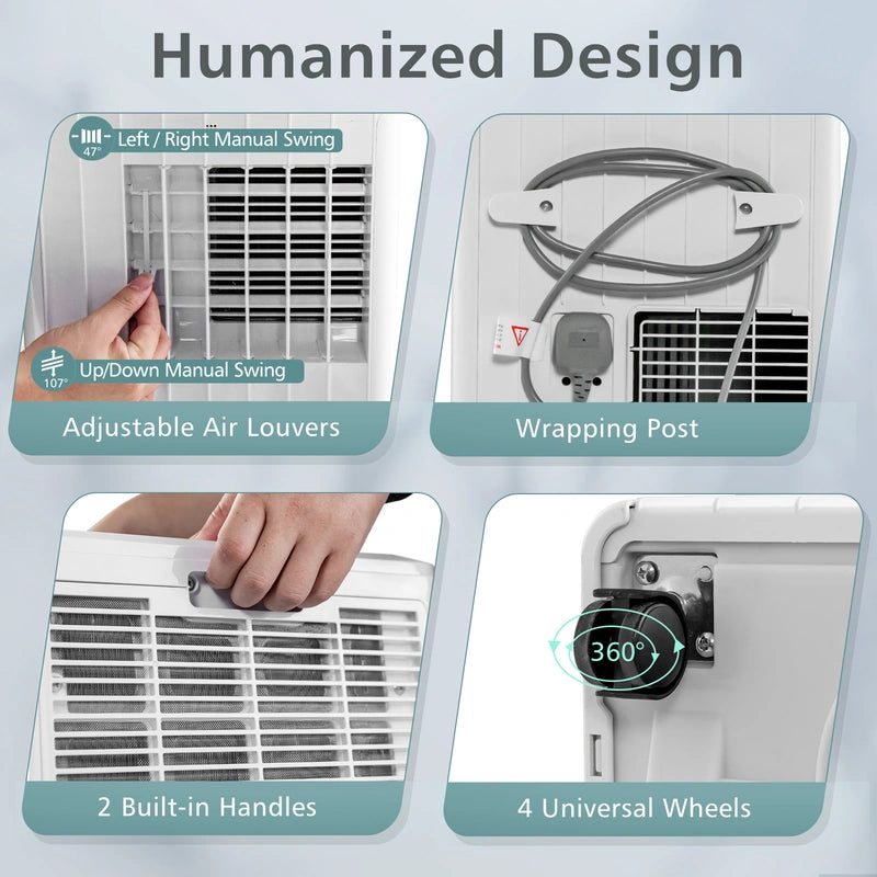 3-in-1 9000 BTU Portable Air Conditioner with App Control-White