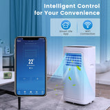8000 BTU Portable Air Conditioner with Dehumidifier Fan and Sleep Mode-White