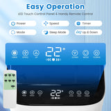 8000 BTU Portable Air Conditioner with Dehumidifier Fan and Sleep Mode-White