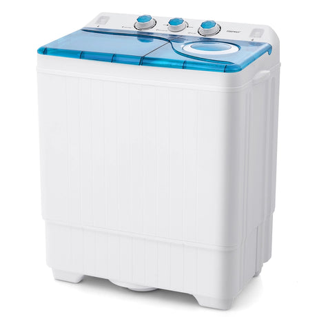 Portable Laundry Washer Spin Dryer with Timing Function and Drain Pump-Blue