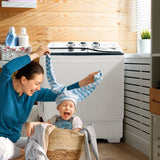 Portable Laundry Washer Spin Dryer with Timing Function and Drain Pump-Black