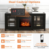 148cm Storage TV Console with Fireplace Insert-Black