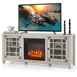 148cm Storage TV Console with Fireplace Insert-Natural