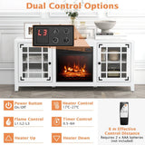 148cm Storage TV Console with Fireplace Insert-White