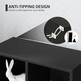 HOMCOM 2-Tier Bookshelf with 5 Compartments - Black