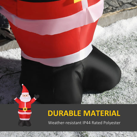 HOMCOM 4ft Inflatable Christmas Santa Claus Xmas Decoration 1 LED Holiday Air Blown Yard Outdoor Dcor
