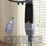 HOMCOM 16in Pedestal Standing Floor Fan, Oscillation Cooling Fan with Remote Control, Grey