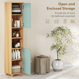 HOMCOM Bathroom Cabinet with Adjustable Shelves and Open Shelves - Green