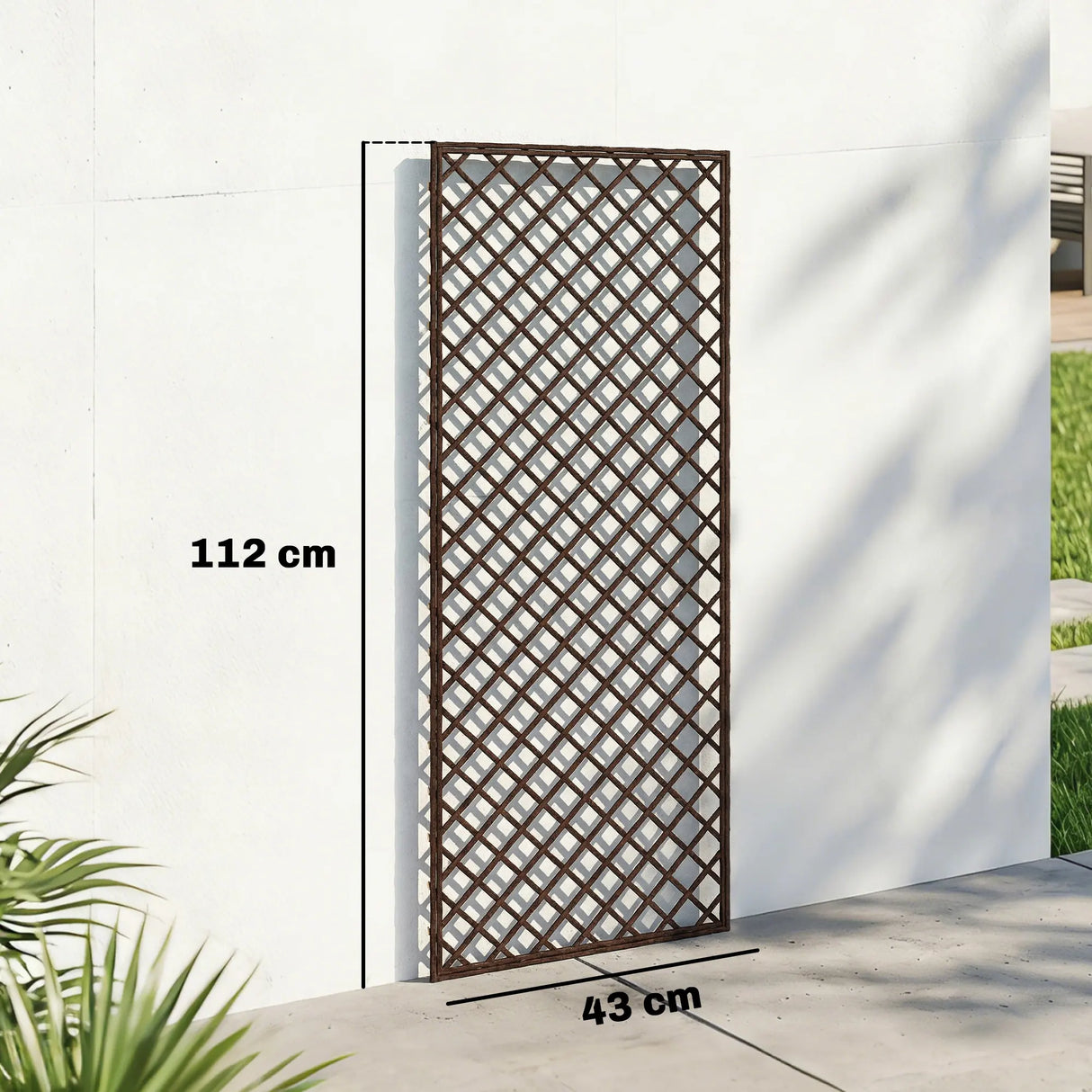 Outsunny Garden Trellis, Decorative Trellis Panels for Climbing Outdoor Plants, Natural Wood Finish