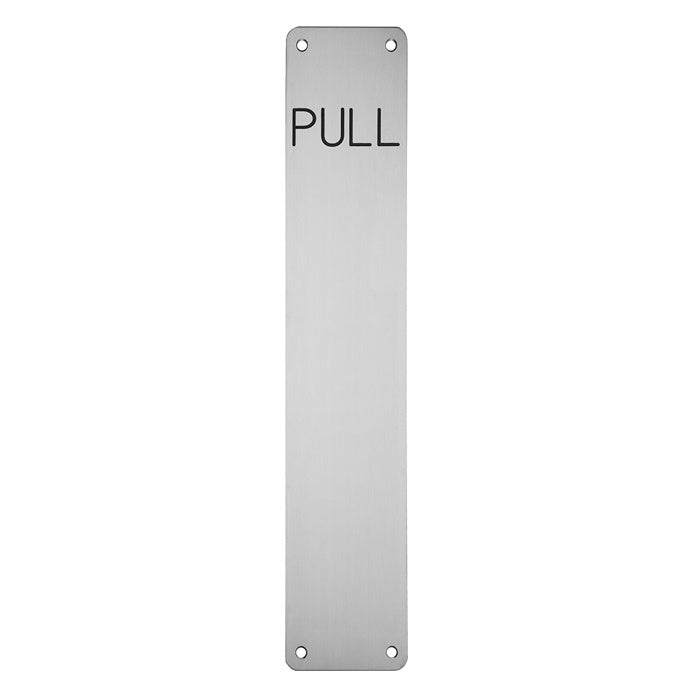 350 X 75MM - FINGER PLATE - PULL - SATIN STAINLESS STEEL - EACH