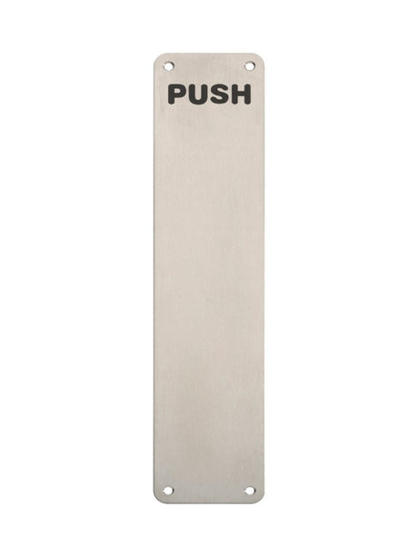 350 X 75MM - FINGER PLATE - PUSH - SATIN STAINLESS STEEL - EACH