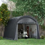 Outsunny 3 x 3(m) Garden Storage Tent, Heavy Duty Outdoor Shed, Waterproof Portable Shed Storage Shelter with Galvanised Steel Frame for Bike, Motorcycle, Garden Tools, Grey