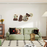 HOMCOM Metal Wall Art, Modern Decorative Mirror Decor, Hanging Home Wall Decoration for Living Room Bedroom Dining Room, Gold Tone
