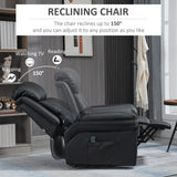 HOMCOM Power Lift Chair Recliner for Elderly, Electric Recliner Chair, Overstuffed Faux Leather Riser and Reclining Armchair with Remote Control, Side Pockets, for Living Room, Black