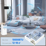 HOMCOM 10000 BTU Air Conditioning Unit, 3-in-1 Portable Air Conditioner, Dehumidifier, Cooling Fan with Remote Control, Digital Display, 2 Speeds, 24H Timer, Window Venting Kit, 18m²