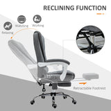 Vinsetto Heated 6 Points Vibration Massage Executive Office Chair Adjustable Swivel Ergonomic High Back Desk Chair Recliner with Footrest Grey