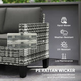Outsunny Two-Seater Rattan Outdoor Sofa - Light Grey