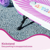 AIYAPLAY Electric Scooter for Kids Aged 4-7 Years, with Flashing LED Lights, Rear Auxiliary Wheels, Purple